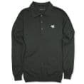 Anglo-Saxon White Dragon Long Sleeved Knitted Polo Shirt - Graphite